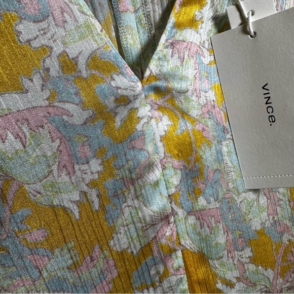 🅽🅴🆆 Vince Lotus Ruched Dolman Sleeve Silk Floral Short-Sleeve Blouse, M - Picture 17 of 17